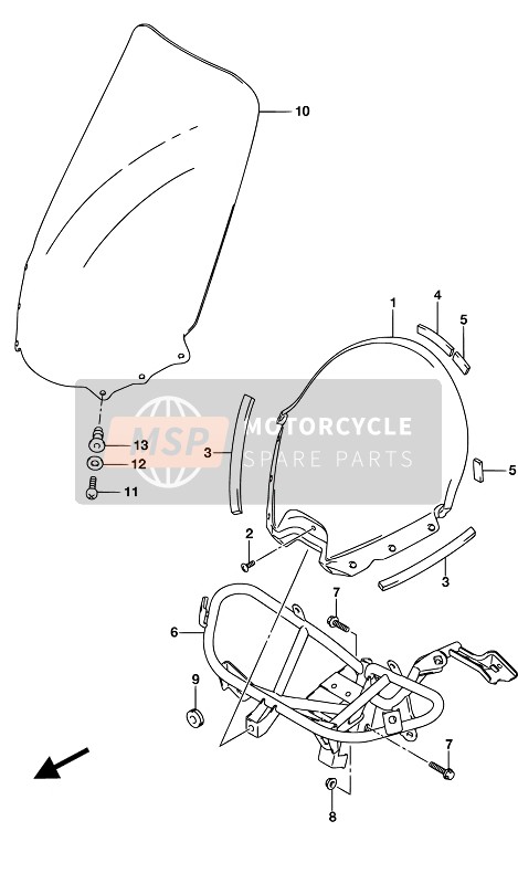 Suzuki UH200A BURGMAN 2017 Pantalla de viento para un 2017 Suzuki UH200A BURGMAN